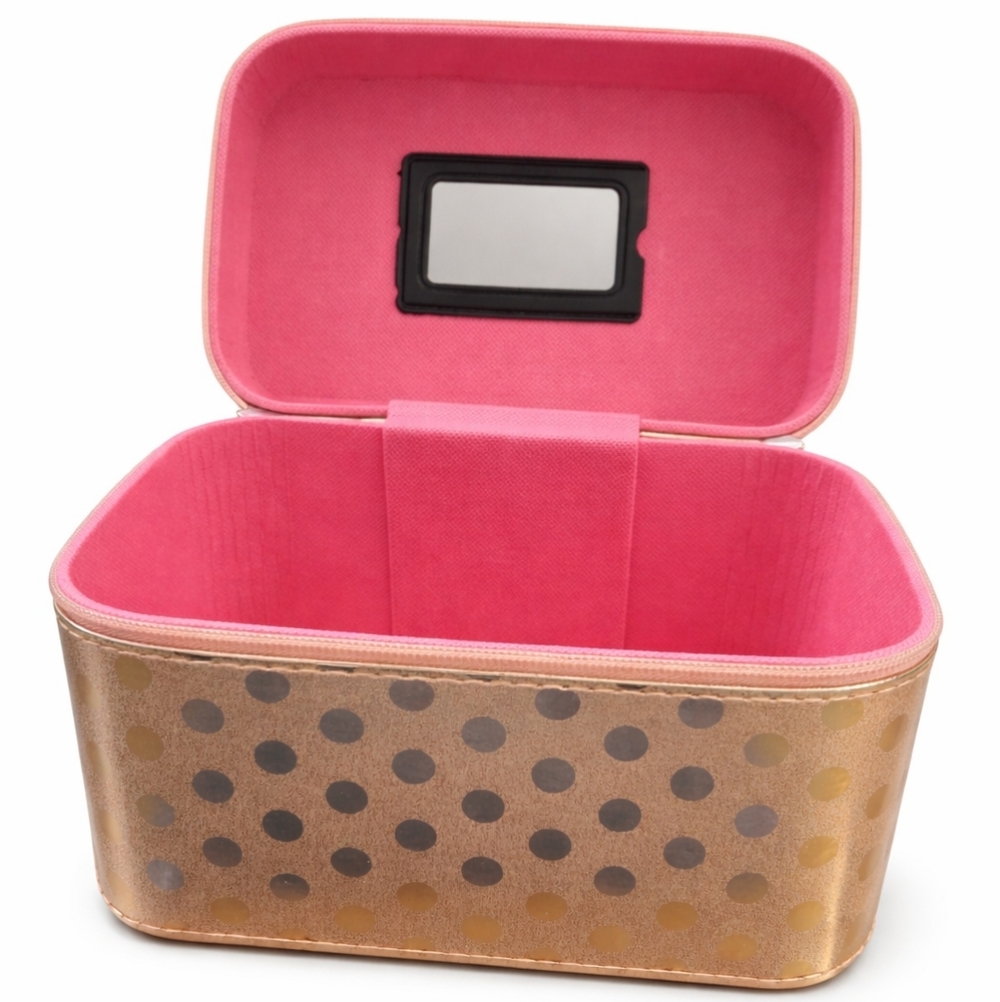 ROSE GOLD POLKA DOT MAKE-CASE